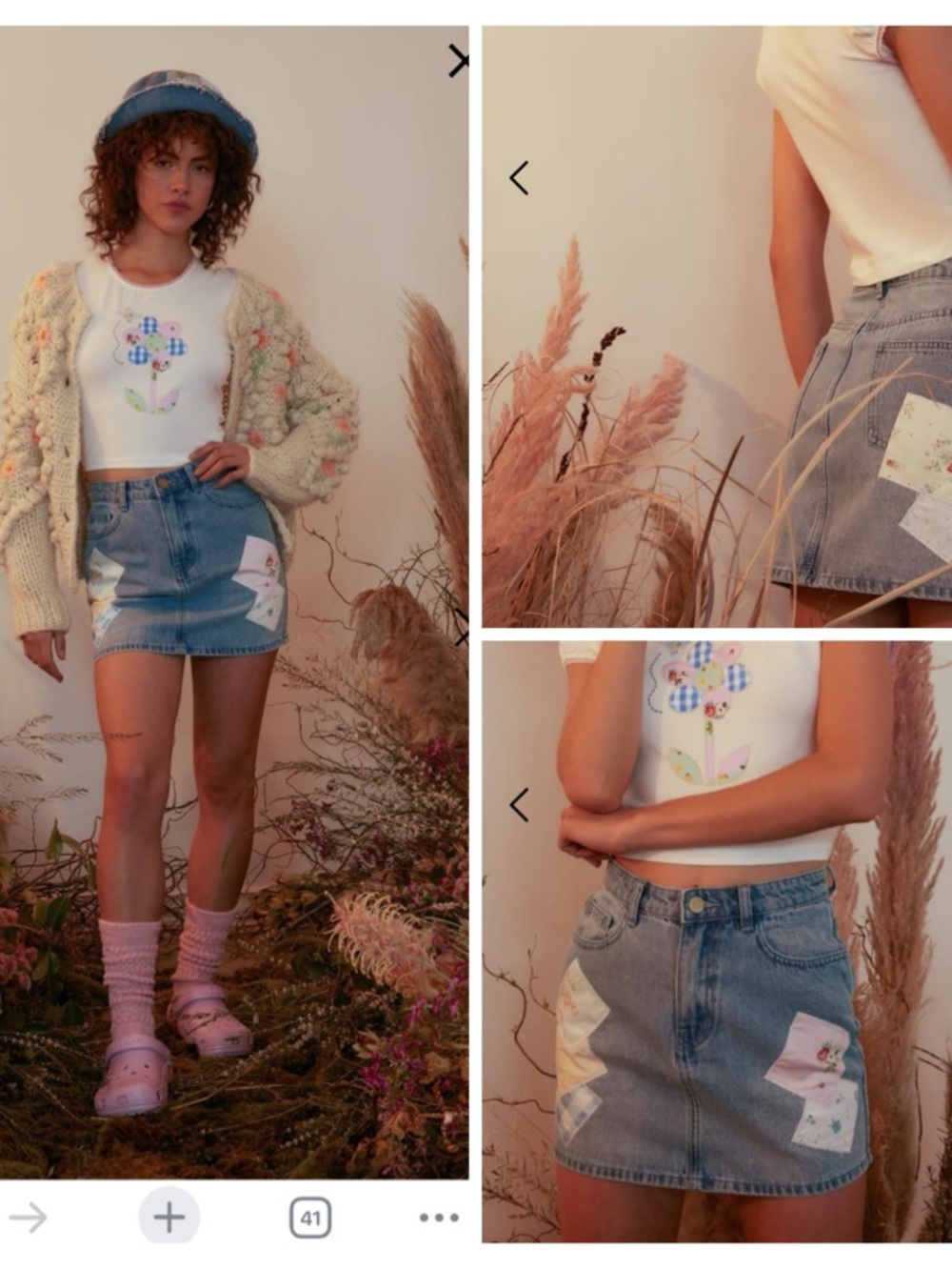 Dolls Kill X Holly Hobbie Denim Patch Mini Skirt S - Picture 2 of 10